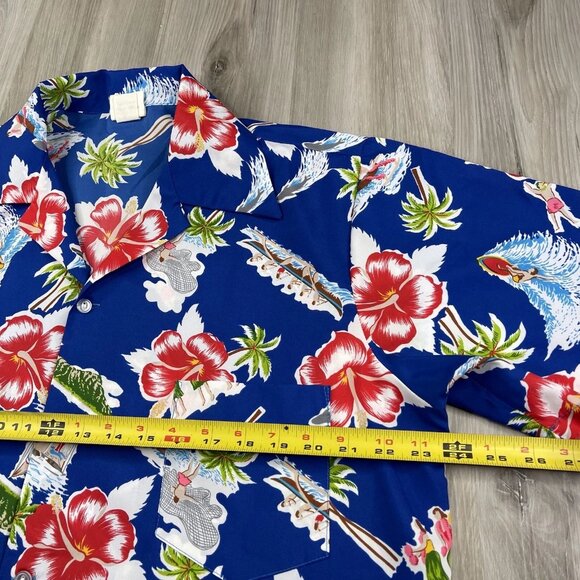Kailua Hawaiian Button Up Shirt Hula Girl Surfer Men’s Size L Large Hawaii - Picture 3 of 10